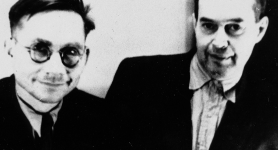 Н.Н. Яненко (слева) со своим учителем профессором П.К. Рашевским (1955 г.).